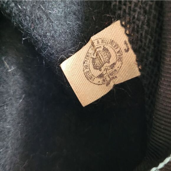 VINTAGE 50s Musketeer black furry flat top fedora‎ rolled brim bucket hat - Picture 6 of 8